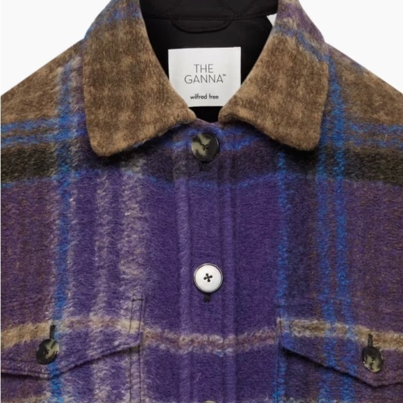 685. NWT Wilfred Ganna purple/brown Wool cropped shacket. Ganna M - Picture 4 of 10